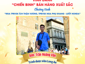 Vinh danh nhân sự tư vấn bán hàng xuất sắc chương trình "Mua TPBVSK Ích Thận Vương, TPBVSK Nga Phụ Khang - Lướt Honda"